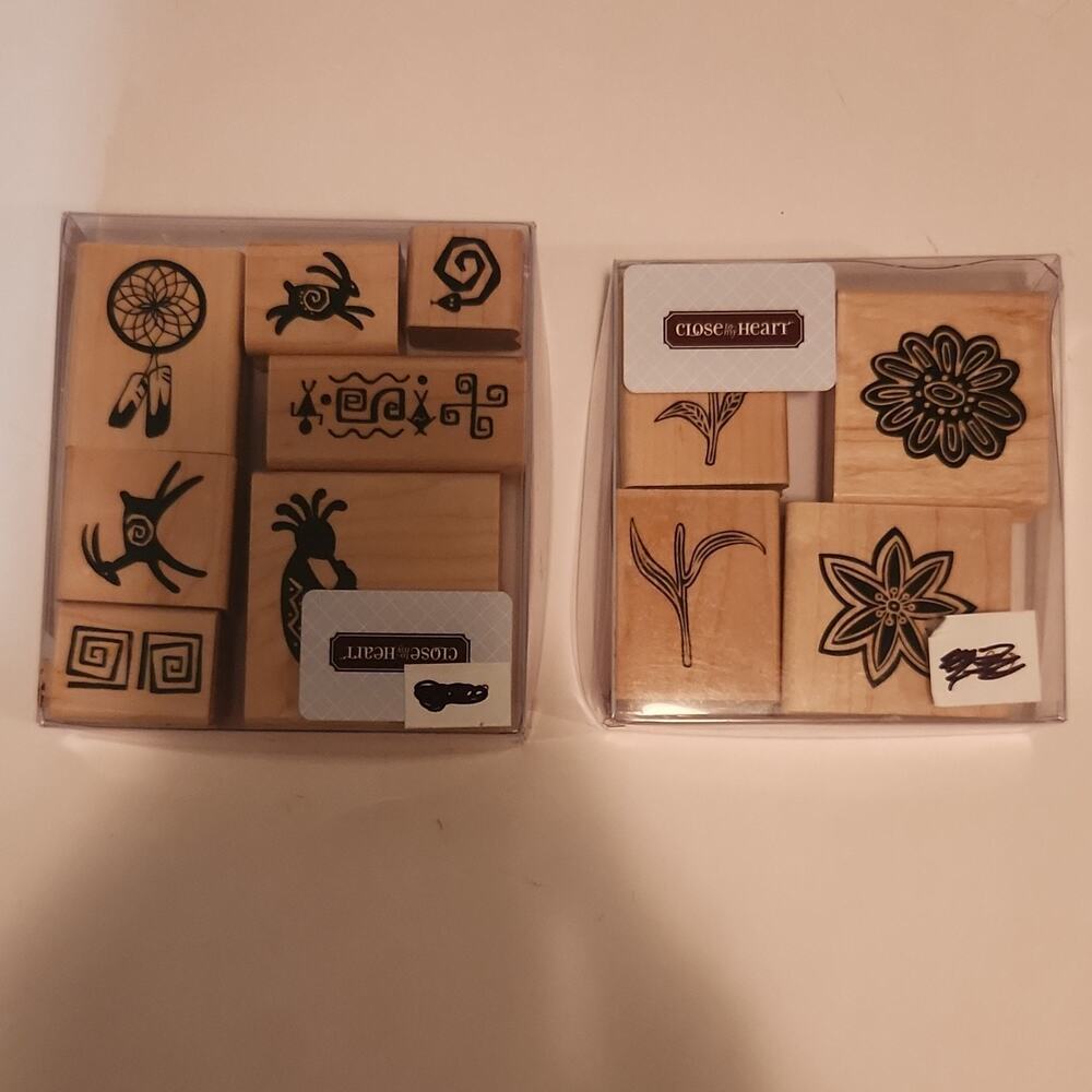 Close To My Heart Wood Block Stamps Lot Gingerbread Southwest Dreamcatcher Xmas